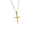 Load image into Gallery viewer, 24k gold-filled crucifix necklace for men and women with a detailed pendant and delicate chain. Ideal for expressing faith and style.
