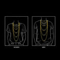 Load image into Gallery viewer, Illustration of necklace lengths on male and female models, showcasing various styles and measurements from 18 to 40 inches.
