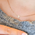 Load image into Gallery viewer, Chic 14k Cross: Tiny Cross Necklace, Dainty Necklace, Ideal Gift for Her - 18"
