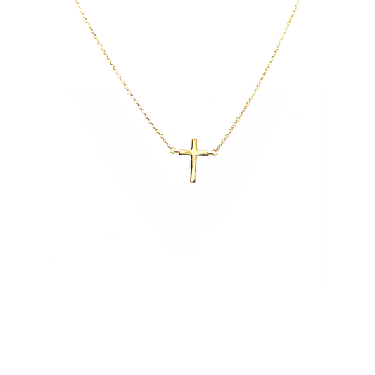 Incredible Chic 14k Gold Cross: Tiny Cross Necklace, Dainty Necklace, Ideal Gift for Her - 18"