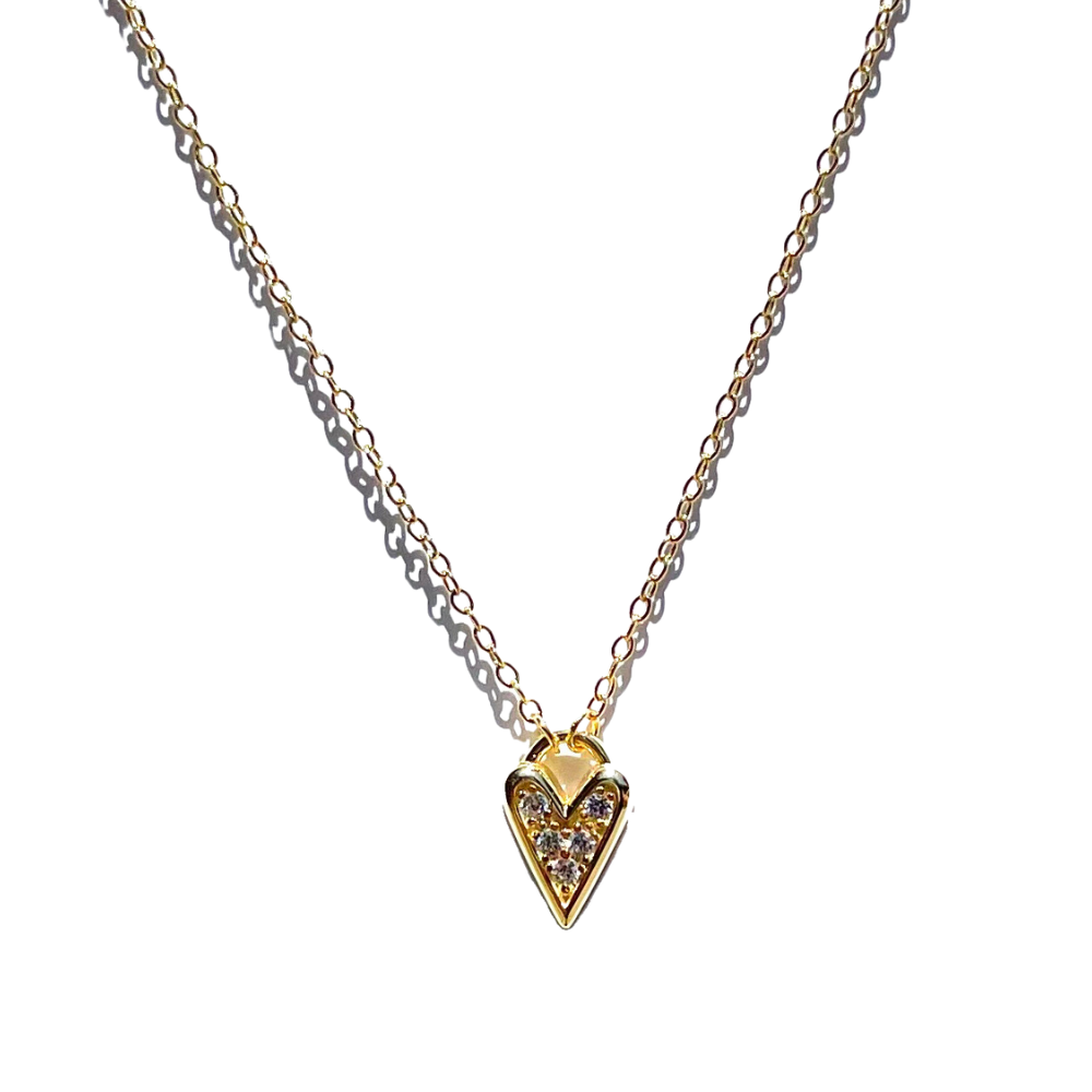 Bright Heart Pendant in 14K White or Yellow Gold Necklace - 18"