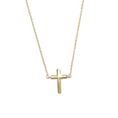 Load image into Gallery viewer, Tiny 14k gold cross necklace on a dainty chain, perfect for everyday layering and special occasions.
